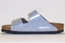 Birkenstock Sandale Arizona Briko-Flor BF057653 Magic galaxy silver soft footbed BF057663
